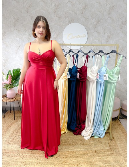 Vestido largo escote corazón