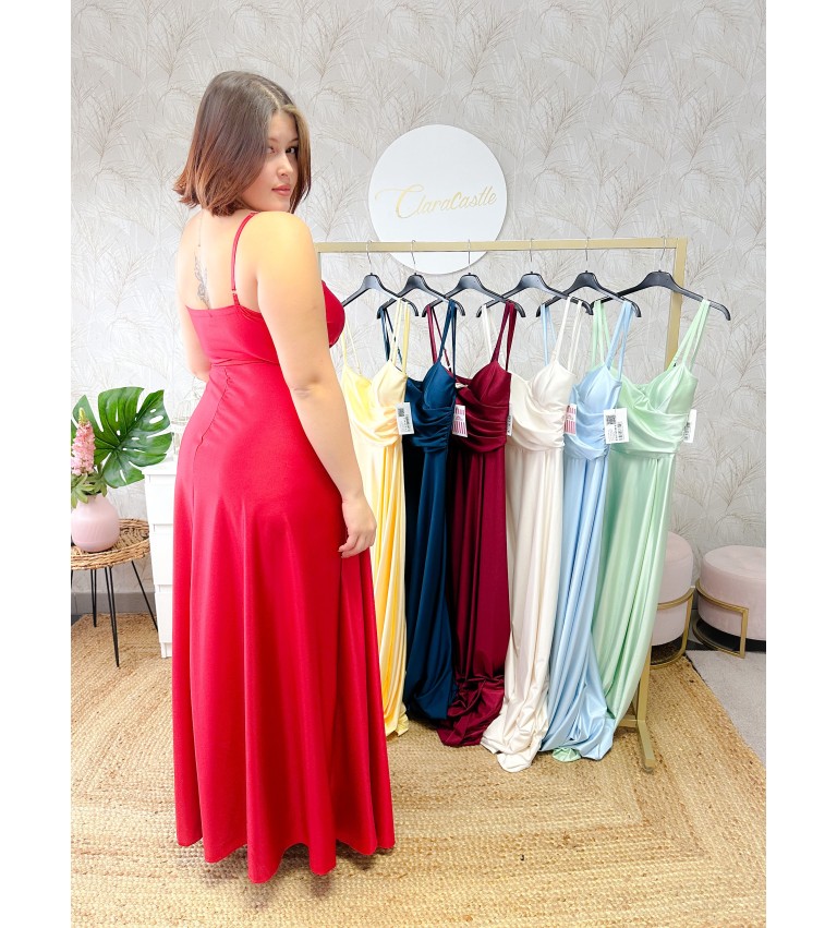 Vestido largo escote corazón