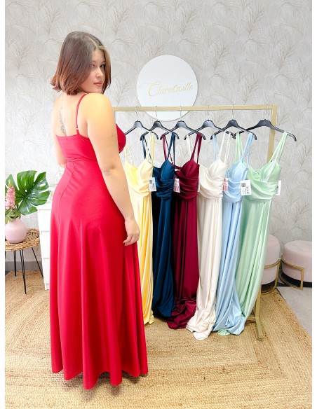 Vestido largo escote corazón