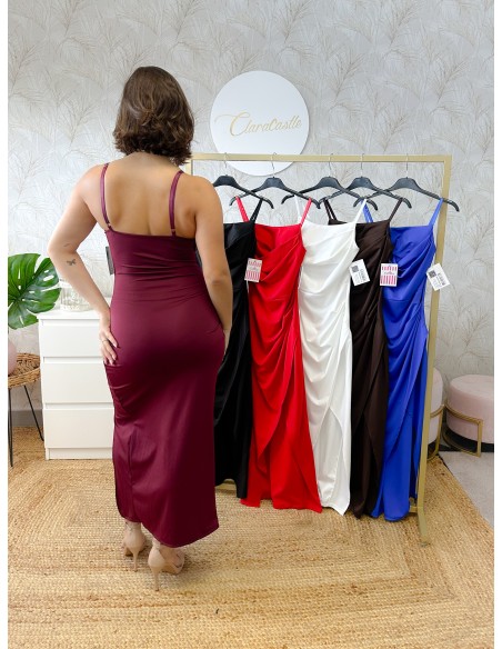 Vestido midi drapeado