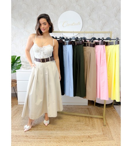 Falda midi cinturón