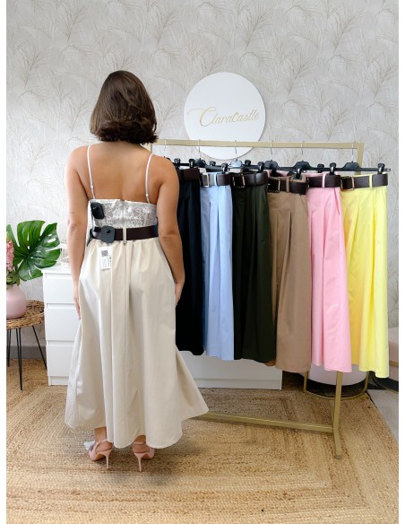 Falda midi cinturón
