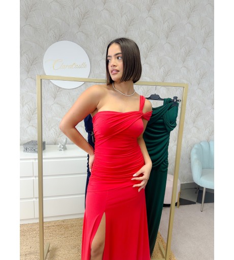 Vestido crep asimétrico