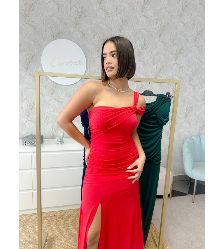 Vestido crep asimétrico