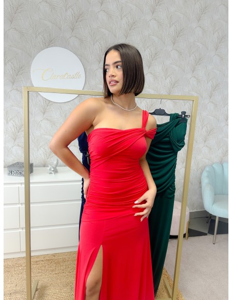 Vestido crep asimétrico