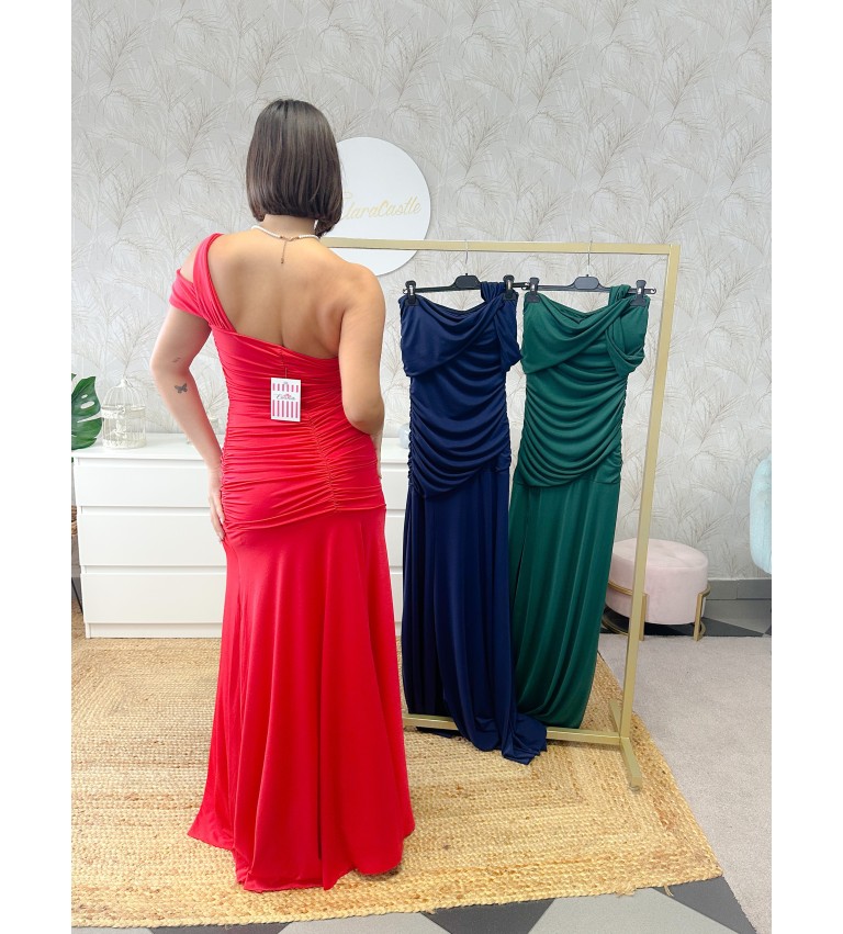 Vestido crep asimétrico