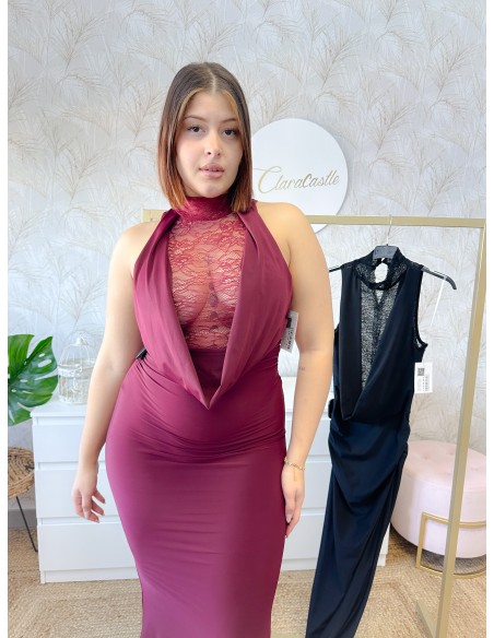 Vestido escote encaje