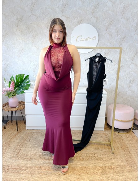 Vestido escote encaje