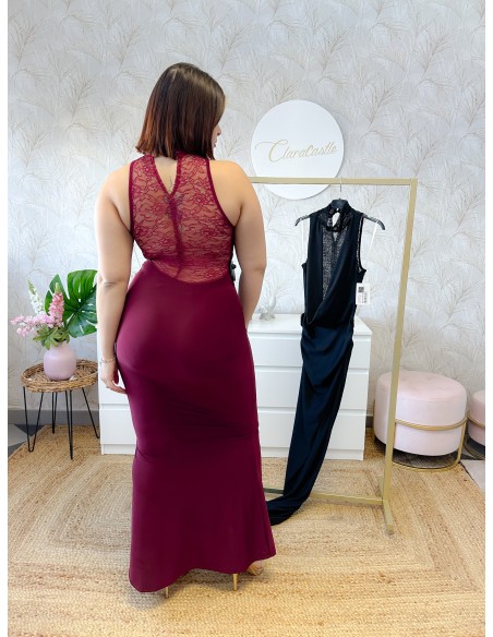 Vestido escote encaje