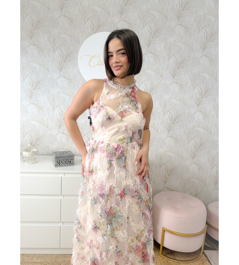 Vestido halter flores
