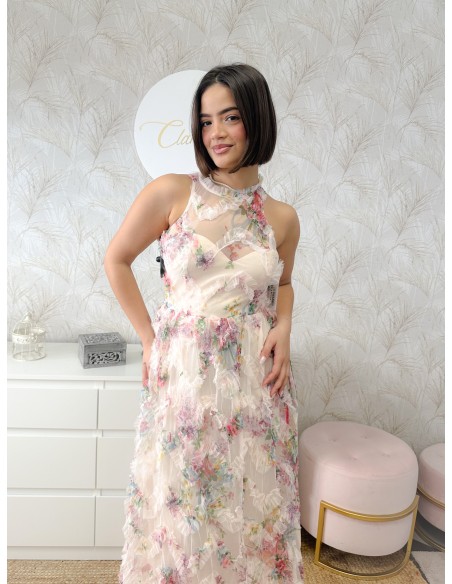 Vestido halter flores
