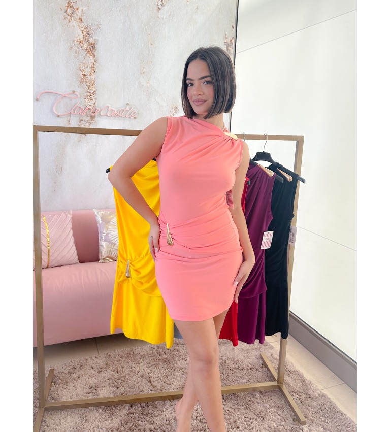 Vestido mini detalle dorado