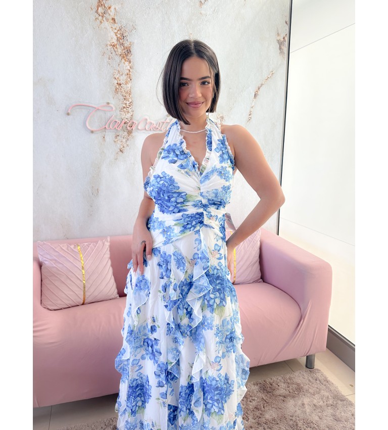 Vestido flores volantes