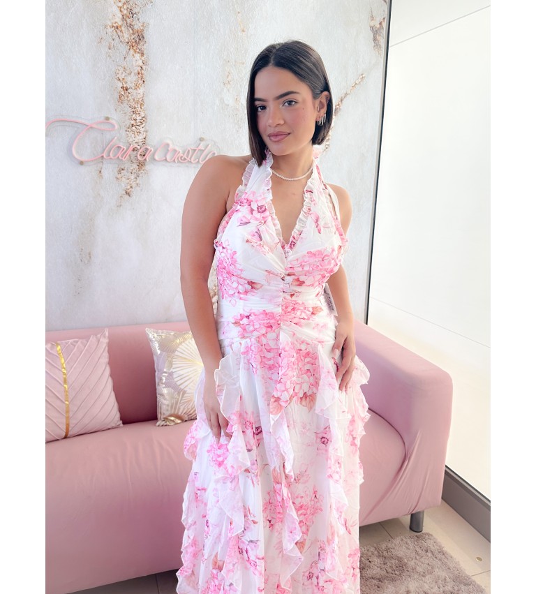 Vestido flores volantes