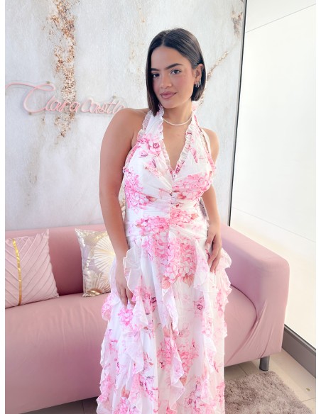 Vestido flores volantes