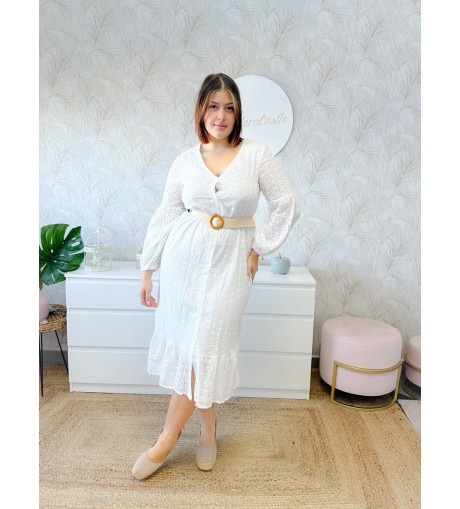 Vestido cinturón camel