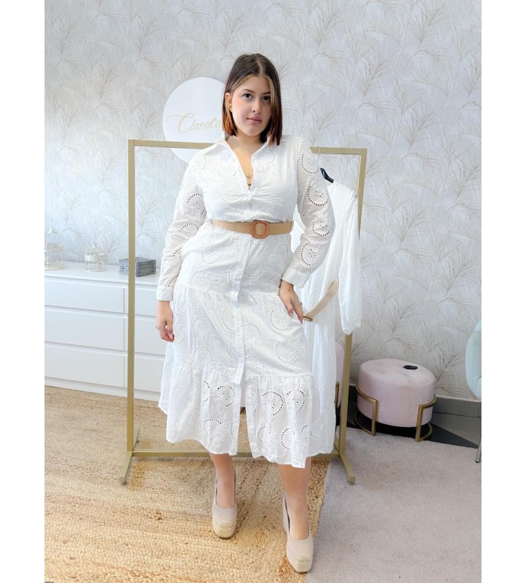 Vestido cuello cinturón