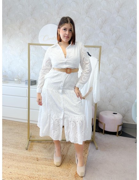 Vestido cuello cinturón