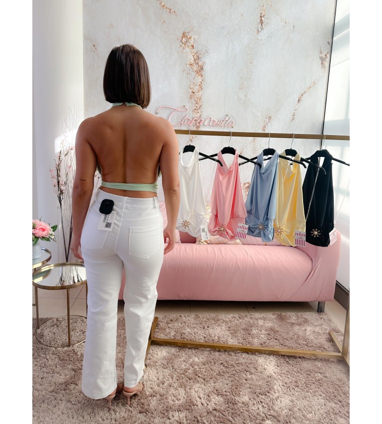 Top halter detalle dorado