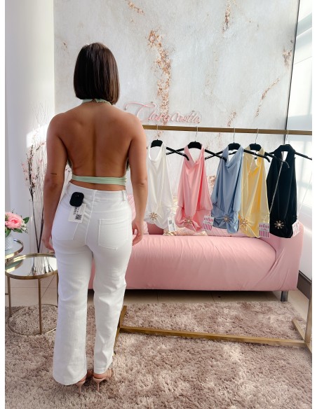 Top halter detalle dorado