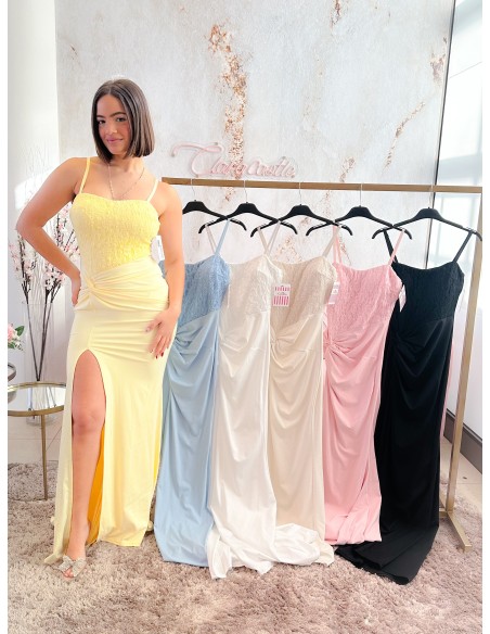 Vestido combi encaje