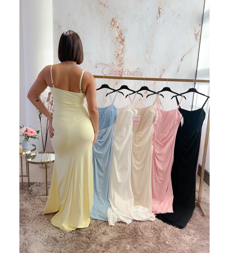 Vestido combi encaje