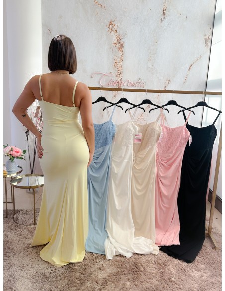 Vestido combi encaje