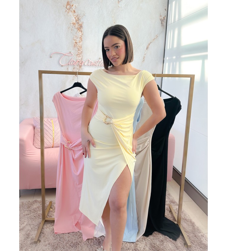 Vestido detalle dorado