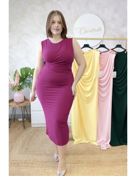 Vestido midi detalle dorado