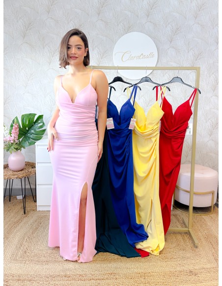 Vestido drapeado cintura