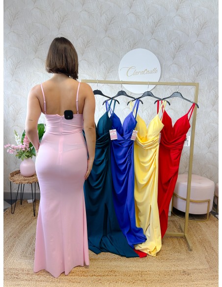 Vestido drapeado cintura